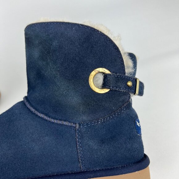 Koolaburra Womens Remley Mini Blue Suede Ankle Boot Winter Snow 1105809 size 7 - Picture 12 of 16